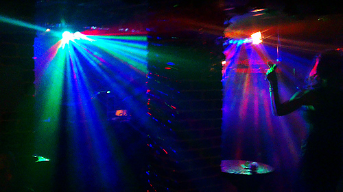 Laser lighting effects in a small venue